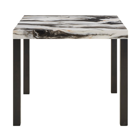 Vega Black and Brown Faux Marble Counter Height Set by Crown Mark at Eve Furniture