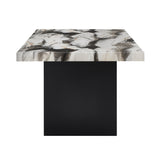 Vega Black/Brown Faux Marble Dining Set by Crown Mark at Eve Furniture
