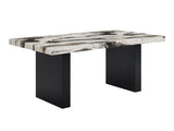 Vega Black/Brown Faux Marble Dining Set by Crown Mark at Eve Furniture