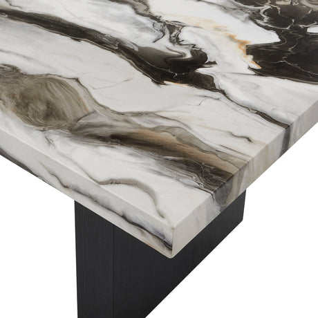 Vega Black/Brown Faux Marble Dining Set by Crown Mark at Eve Furniture