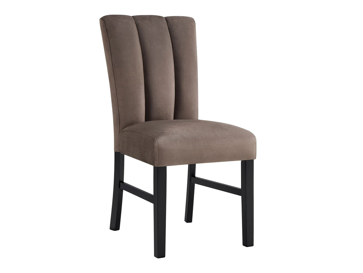 Vega Black/Brown Faux Marble Dining Set by Crown Mark at Eve Furniture