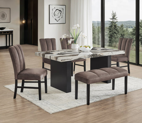 Vega Black/Brown Side Chair (Set of 2) by Crown Mark at Eve Furniture