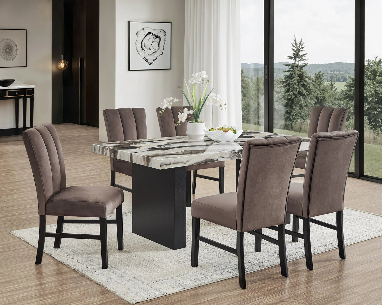 Vega Black/Brown Side Chair (Set of 2) by Crown Mark at Eve Furniture