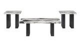 Vega Brown/Black Faux Marble 3-Piece Cocktail Set by Crown Mark at Eve Furniture
