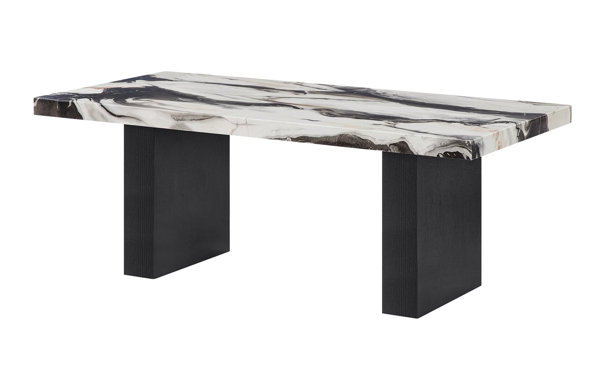 Vega Brown/Black Faux Marble 3-Piece Cocktail Set by Crown Mark at Eve Furniture