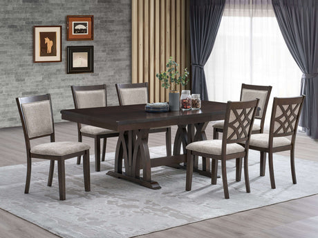 Vega Deep Brown Dining Room Set by Cosmos Furniture at Eve Furniture