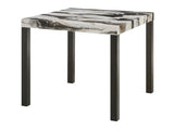 Vega Beige/Black Faux Marble Counter Height Set by Crown Mark at Eve Furniture