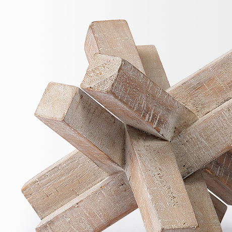 Vega II (Large) Natural Wood Jack Object by Mercana at Eve Furniture