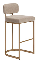 Velar Beige & Bronze Barstool (Set of 2) by Zuomod at Eve Furniture