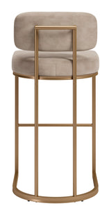 Velar Beige & Bronze Barstool (Set of 2) by Zuomod at Eve Furniture