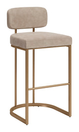 Velar Beige & Bronze Barstool (Set of 2) by Zuomod at Eve Furniture