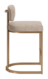 Velar Beige & Bronze Counter Stool (Set of 2) by Zuomod at Eve Furniture
