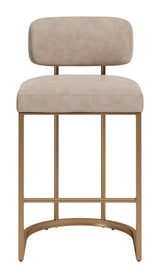 Velar Beige & Bronze Counter Stool (Set of 2) by Zuomod at Eve Furniture