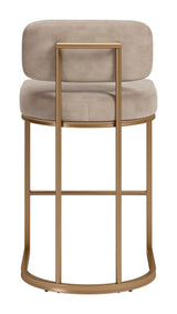 Velar Beige & Bronze Counter Stool (Set of 2) by Zuomod at Eve Furniture