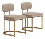 Velar Beige & Bronze Dining Chair (Set of 2) by Zuomod at Eve Furniture