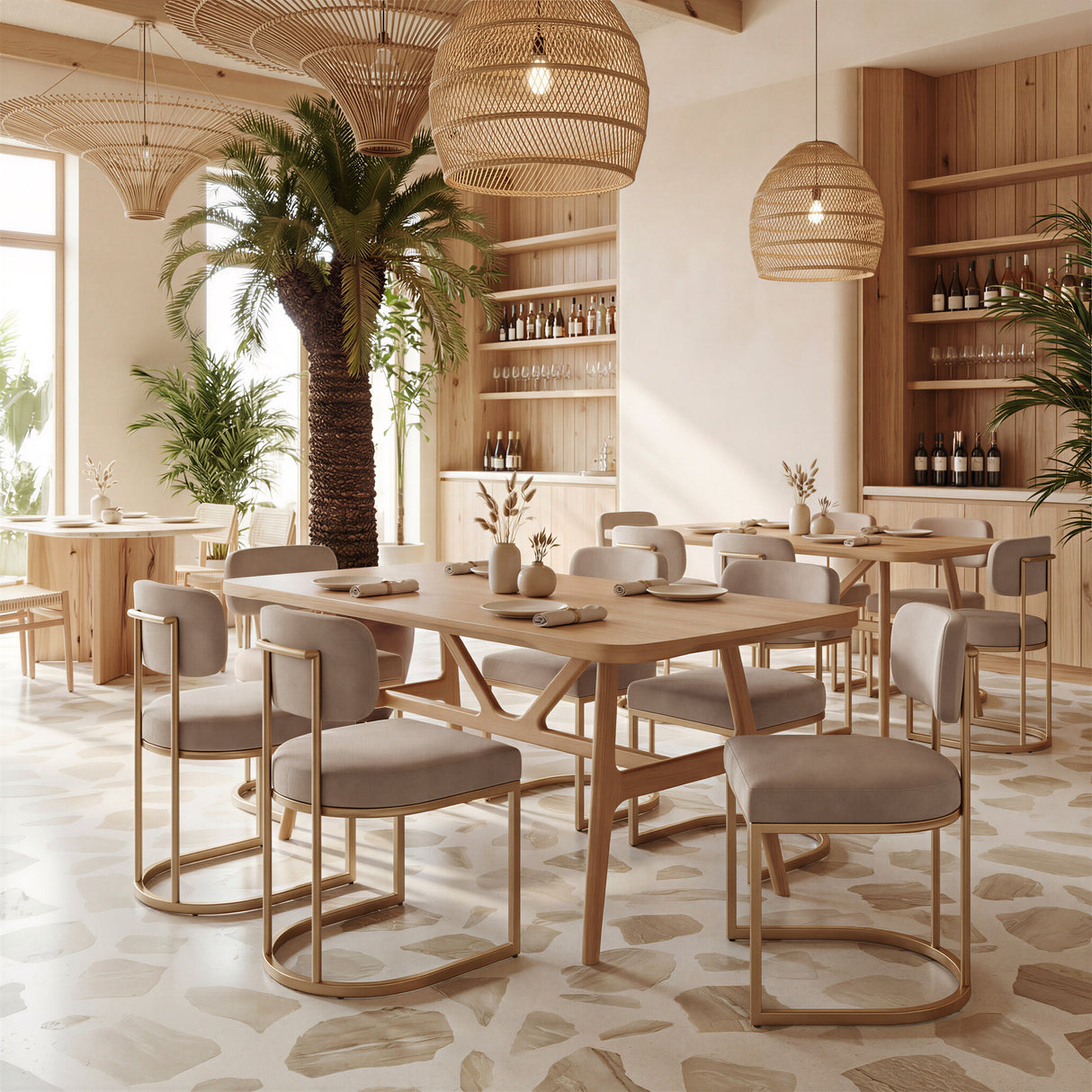 Velar Beige & Bronze Dining Chair (Set of 2) by Zuomod at Eve Furniture