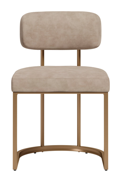 Velar Beige & Bronze Dining Chair (Set of 2) by Zuomod at Eve Furniture