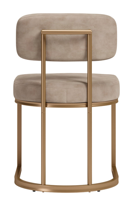 Velar Beige & Bronze Dining Chair (Set of 2) by Zuomod at Eve Furniture