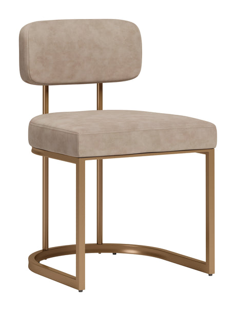 Velar Beige & Bronze Dining Chair (Set of 2) by Zuomod at Eve Furniture