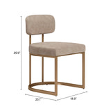 Velar Beige & Bronze Dining Chair (Set of 2) by Zuomod at Eve Furniture