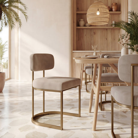 Velar Beige & Bronze Dining Chair (Set of 2) by Zuomod at Eve Furniture
