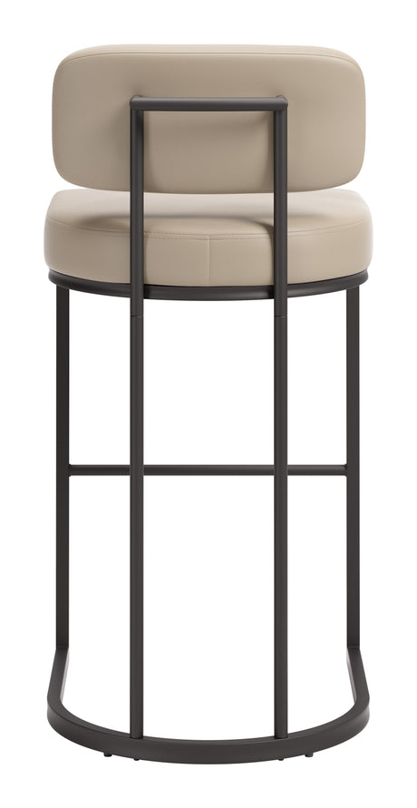 Velar Beige & Gray Barstool (Set of 2) by Zuomod at Eve Furniture
