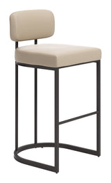Velar Beige & Gray Barstool (Set of 2) by Zuomod at Eve Furniture