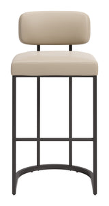 Velar Beige & Gray Barstool (Set of 2) by Zuomod at Eve Furniture