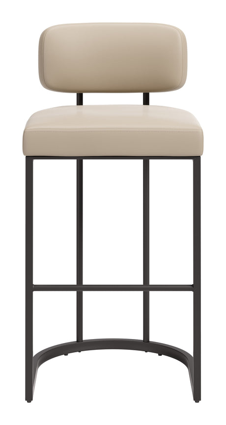 Velar Beige & Gray Barstool (Set of 2) by Zuomod at Eve Furniture
