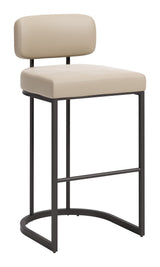Velar Beige & Gray Barstool (Set of 2) by Zuomod at Eve Furniture