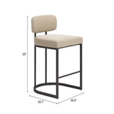 Velar Beige & Gray Counter Stool (Set of 2) by Zuomod at Eve Furniture