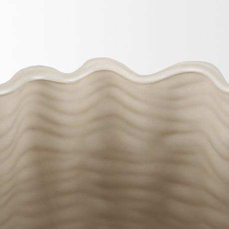 Velia Short Seashell Sculptural Cream Glazed Ceramic Vase by Mercana at Eve Furniture