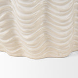 Velia Short Seashell Sculptural Cream Glazed Ceramic Vase by Mercana at Eve Furniture