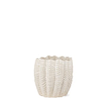 Velia Short Seashell Sculptural Cream Glazed Ceramic Vase by Mercana at Eve Furniture