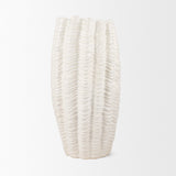 Velia Tall Seashell Sculptural Cream Glazed Ceramic Vase by Mercana at Eve Furniture