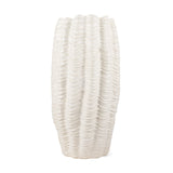 Velia Tall Seashell Sculptural Cream Glazed Ceramic Vase by Mercana at Eve Furniture