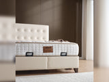 Vella Storage Bed With Headboard Beige by Furnia at Eve Furniture