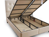 Vella Storage Bed With Headboard Beige by Furnia at Eve Furniture