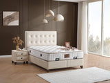 Vella Storage Bed With Headboard Beige by Furnia at Eve Furniture