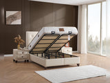 Vella Storage Bed With Headboard Beige by Furnia at Eve Furniture