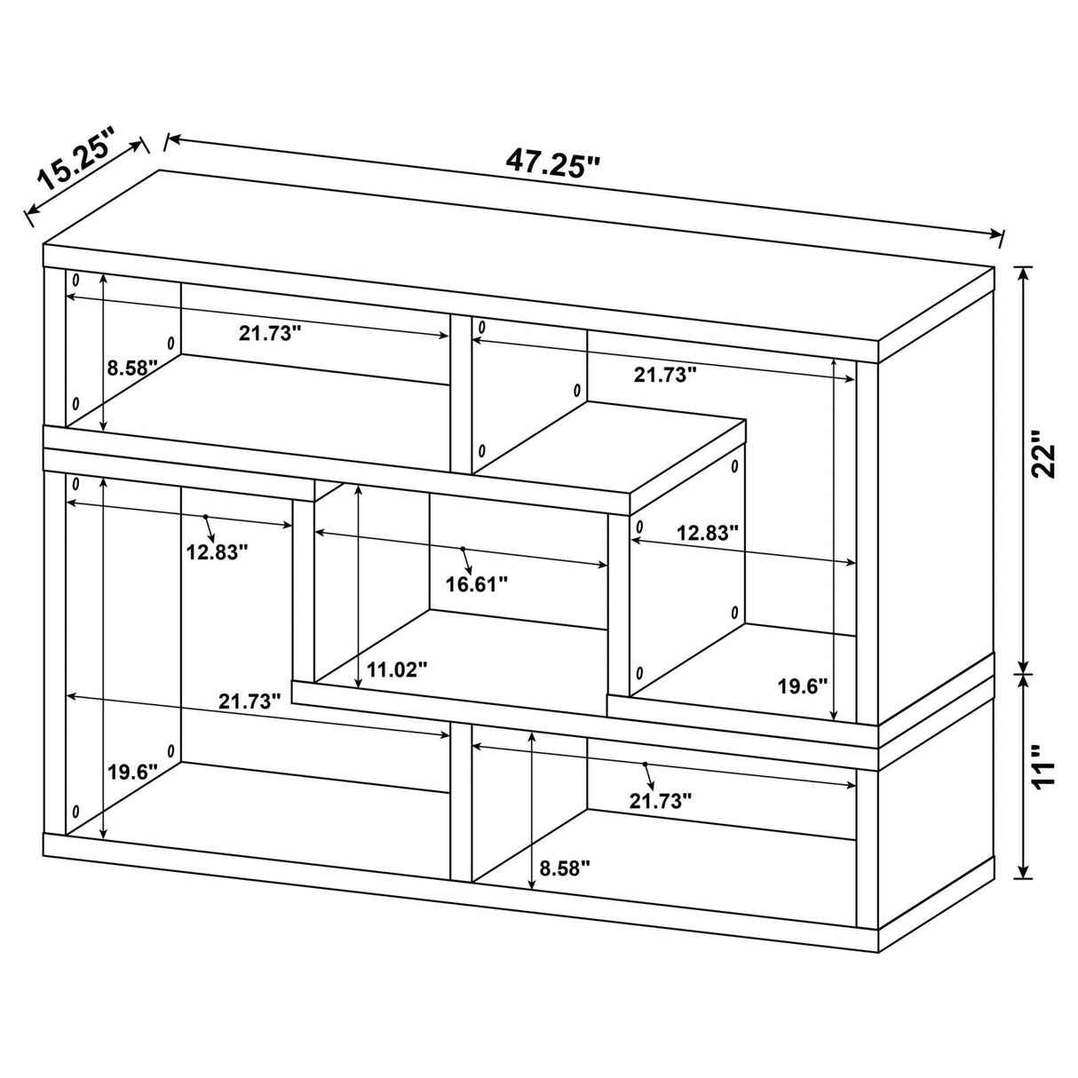 Velma Convertable Bookcase/TV Console Gray Driftwood