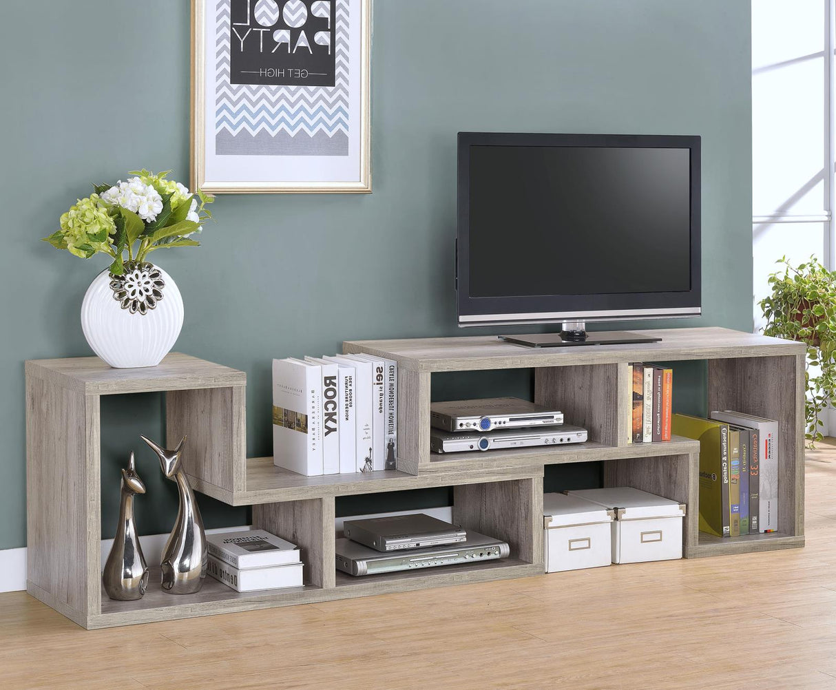 Velma Convertable Bookcase/TV Console Gray Driftwood