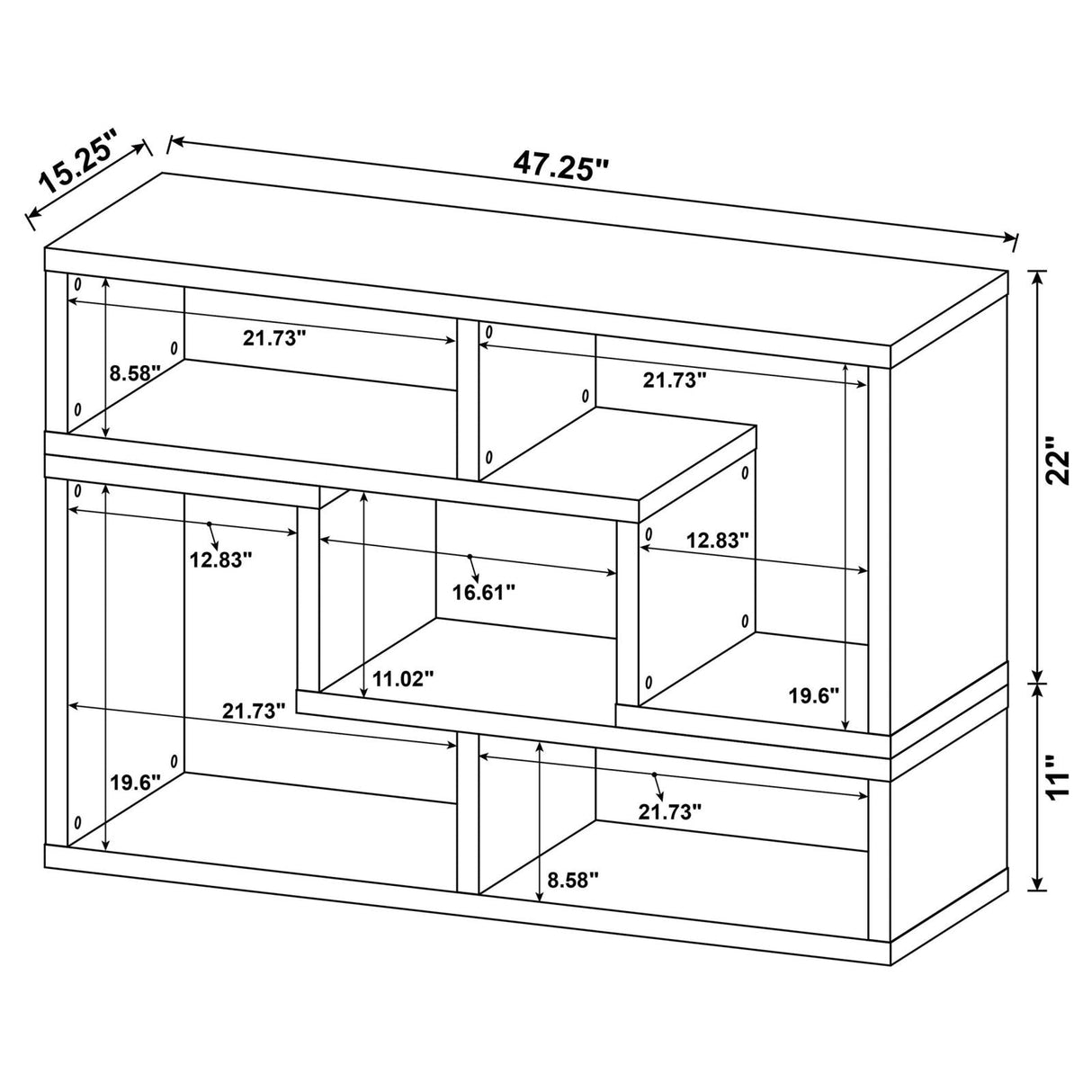 Velma Convertible TV Console/Bookcase White