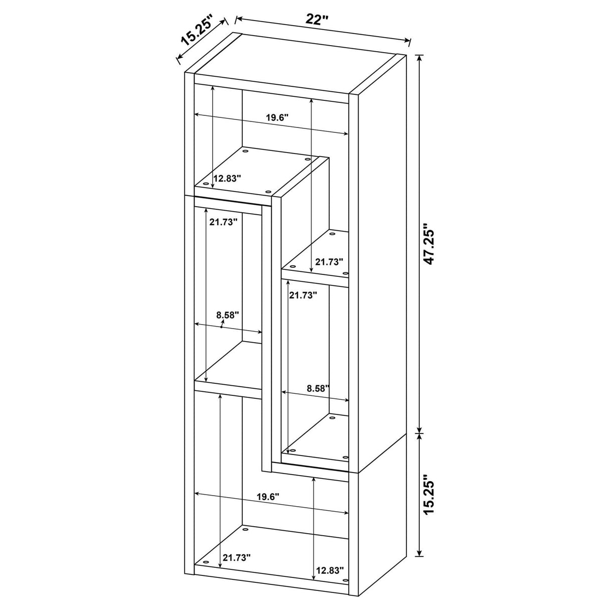 Velma Convertible TV Console/Bookcase White