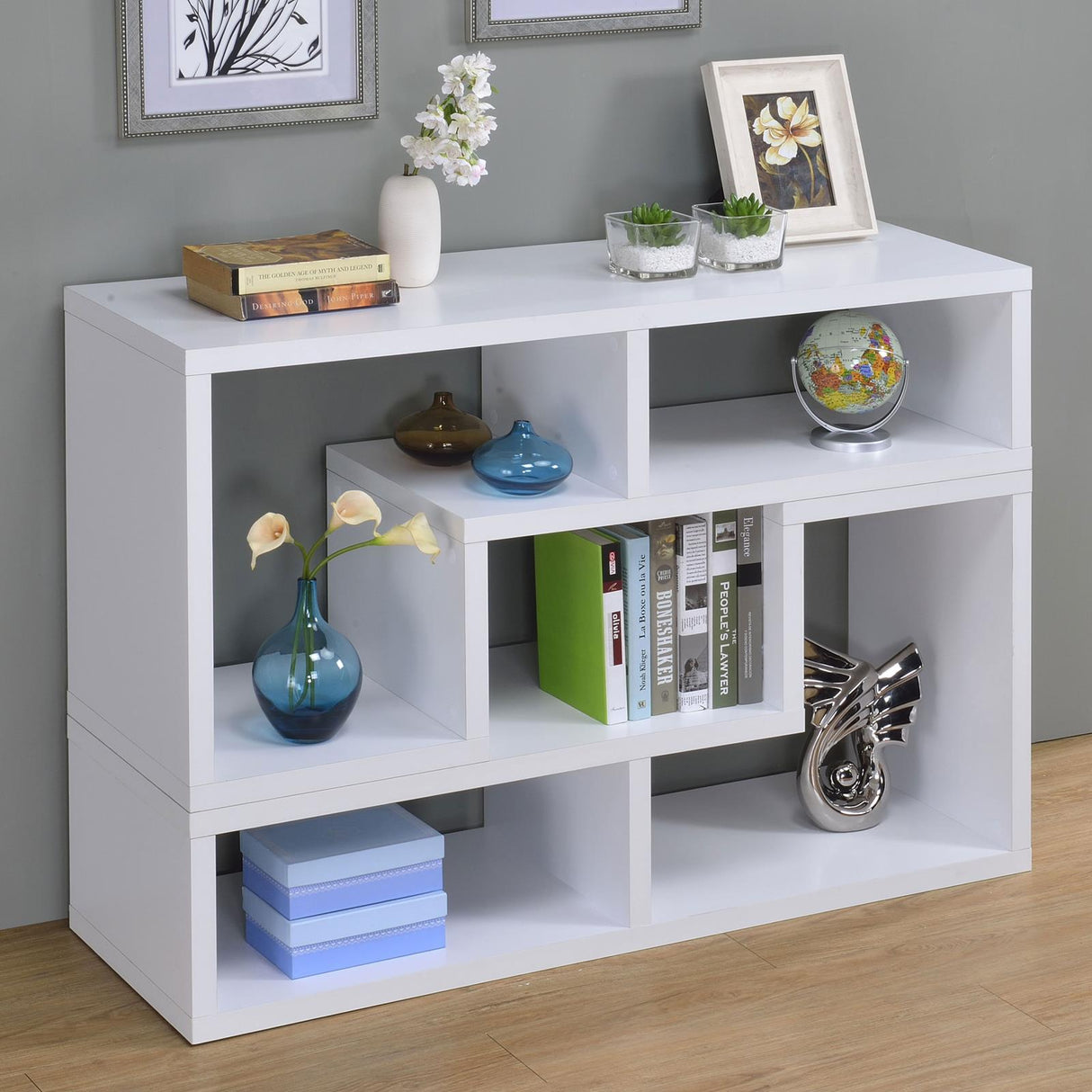 Velma Convertible TV Console/Bookcase White