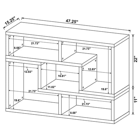 Velma White Convertible TV Console/Bookcase by Coaster at Eve Furniture