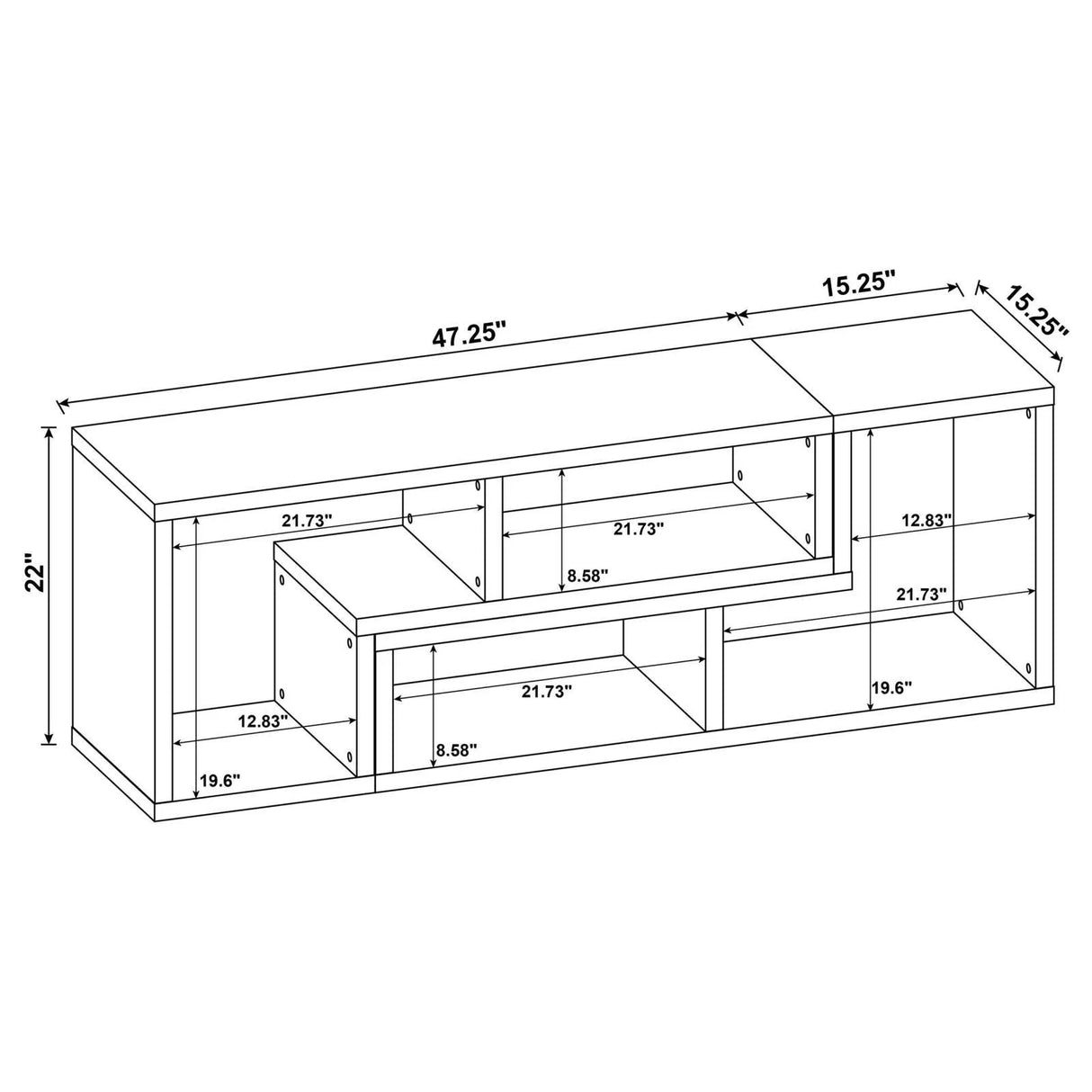 Velma White Convertible TV Console/Bookcase by Coaster at Eve Furniture