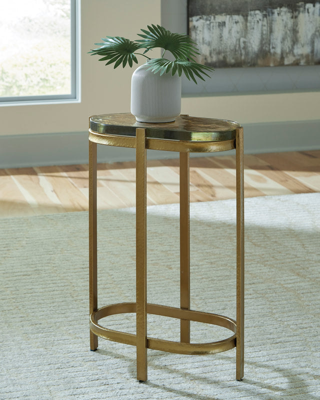 Velmont Gold Finish Accent Table