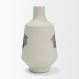 Velo 11.8H White w/Green Hand-Painted Terracotta Decorative Vase by Mercana at Eve Furniture