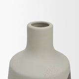 Velo 11.8H White w/Green Hand-Painted Terracotta Decorative Vase by Mercana at Eve Furniture